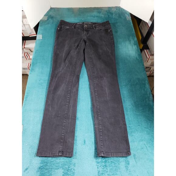 Mossimo Jeans Size 6 Womens Black Stretch Pants Dark Wash Mid Rise Straight - Picture 2 of 11